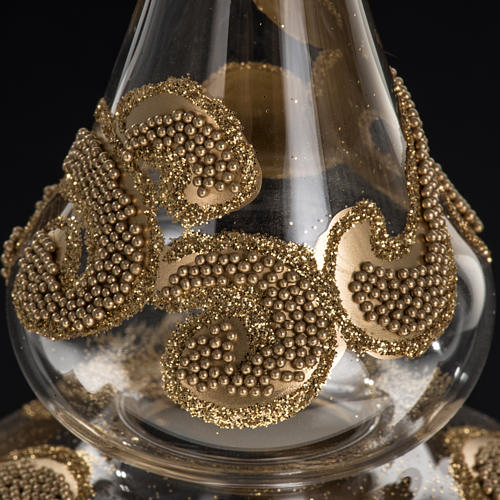 Puntale per albero di Natale vetro trasparente oro dipinto 5