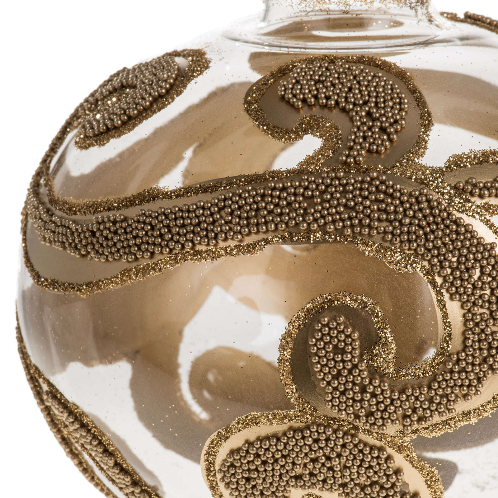 Blown glass tree topper, hand decorated in gold online sales on