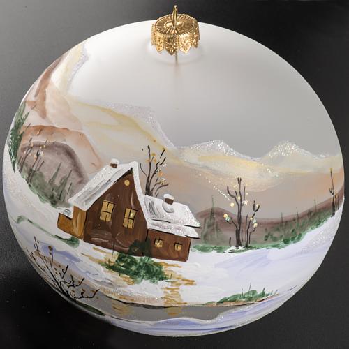 Boule de Noel verre soufflé paysage enneigé 15 cm 2