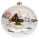 Boule de Noel verre soufflé paysage enneigé 15 cm s1