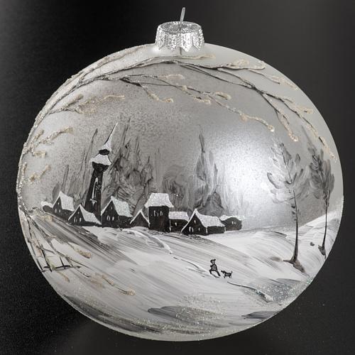 Bola de navidad vidrio soplado paisaje pintado a mano15 cm. 2