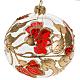 Christmas bauble, transparent glass with red decorations 10cm s1