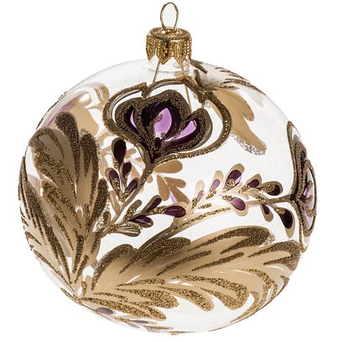 Palla Natale vetro trasparente decorazioni fucsia 10 cm 1