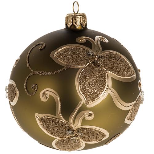 Christmas bauble, gold glass with decorations 10cm 1