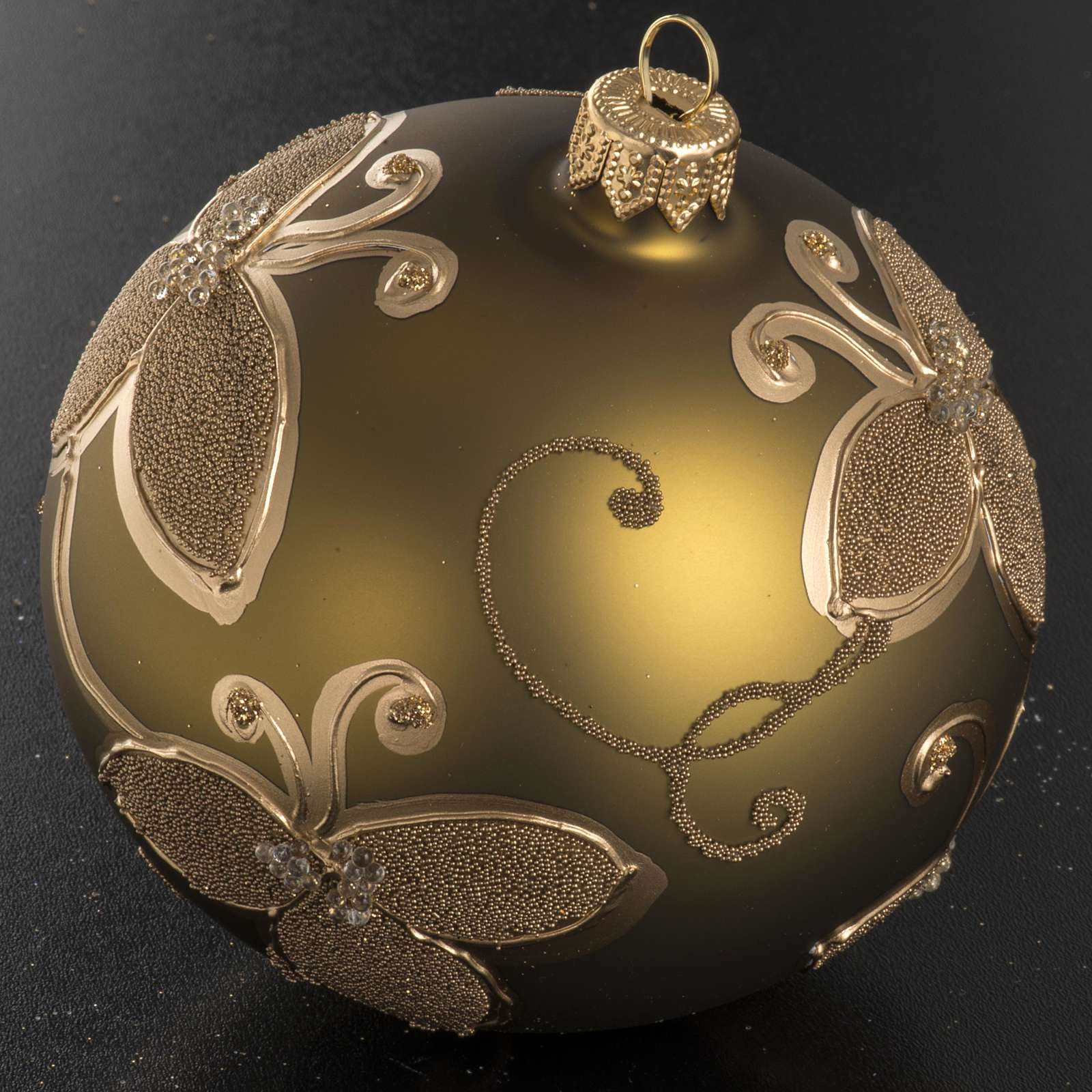 Boule de Noel dorée verre soufflé décors 10  vente en ligne sur HOLYART