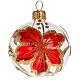 Bola de navidad vidrio transparente con decoración roja 6 s1