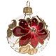 Tannenbaumkugel Glas rote und goldene Blume, 6cm s1