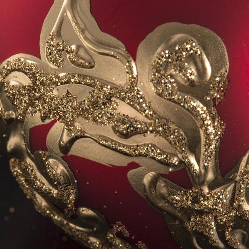 Bola de navidad vidrio rojo decoraciones oro 6 cm. 3