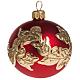 Palla Natale vetro rosso decori oro 6 cm s1