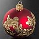 Palla Natale vetro rosso decori oro 6 cm s2