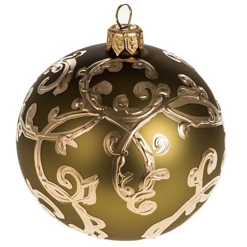 Adorno árbol de Navidad vidrio dorado amarillo 8 cm. 1