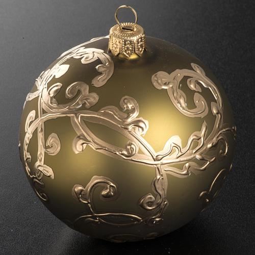 Boule de Noel dorée verre soufflé  8 cm 2