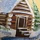 Addobbo albero Natale vetro dipinto paese 12 cm s4