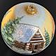Addobbo albero Natale vetro dipinto paese 12 cm s5