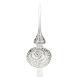 Puntale albero Natale vetro trasparente decori argento s1