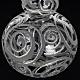Puntale albero Natale vetro trasparente decori argento s3