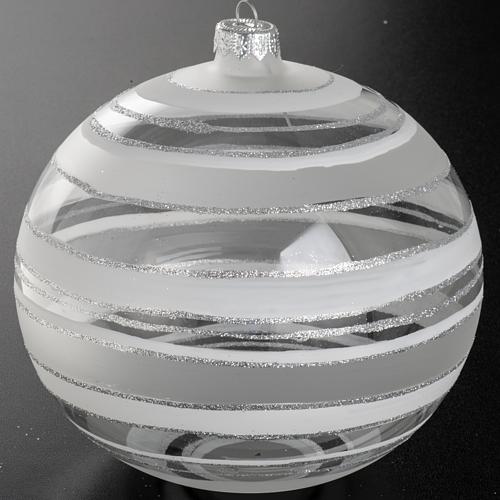 Christmas blown glass bauble with silver decorations 15cm 2
