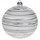 Christmas blown glass bauble with silver decorations 15cm s1