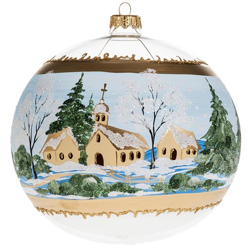 Christmas blown glass bauble with paysage 10cm 1