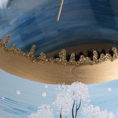 Christmas blown glass bauble with paysage 10cm 5