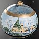 Christmas blown glass bauble with paysage 10cm s3