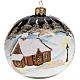 Christmas blown glass ball ornament with paysage 10cm s1