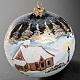 Christmas blown glass ball ornament with paysage 10cm s3