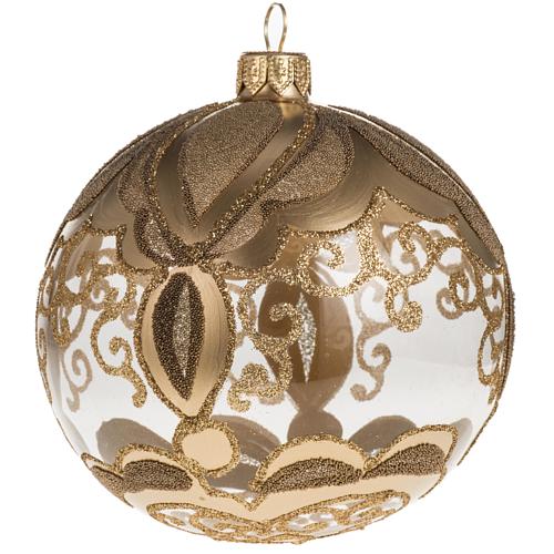 Adorno árbol de Navidad vidrio soplado dorado transparent 1