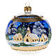 Addobbo albero Natale paese vetro blu 10 cm s1