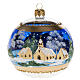 Christmas tree bauble glass blue background, 10cm s1