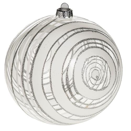 Bola para árvore Natal vidro decoro prata 15 cm 1