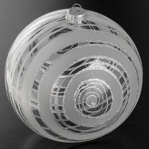 Bola para árvore Natal vidro decoro prata 15 cm 2