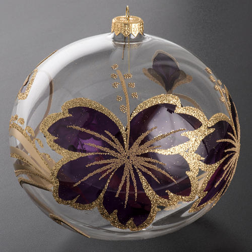 Tannenbaumkugel Glas golden und violett Dekorationen, 15cm 2