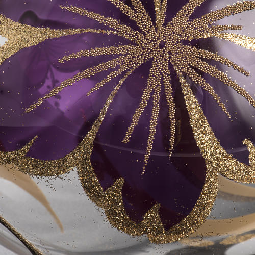 Tannenbaumkugel Glas golden und violett Dekorationen, 15cm 3
