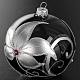 Christmas tree bauble glass black and silver, 10cm s3