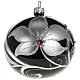 Christmas tree bauble glass black and silver, 10cm s1