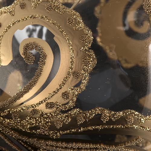 Adorno árbol vidrio transparente dorado 10 cm. 4