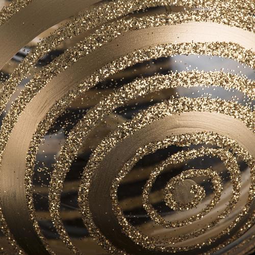 Boule de Noel verre transparent décor spirale doré 3