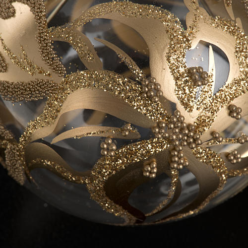 Christmas tree bauble, blown glass golden decorations 10cm 3