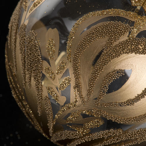 Ozdoba na choinkę szkło dmuchane złote dekoracje 10 cm 2