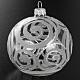Christmas tree bauble, blown glass silver decorations 8cm s2