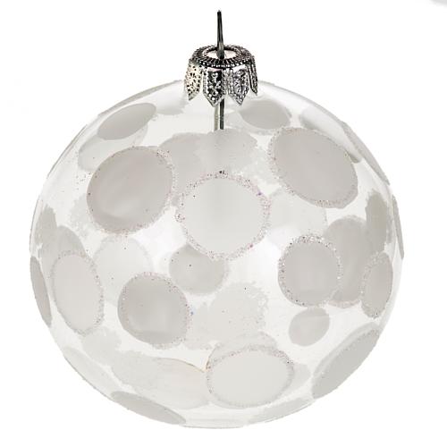 Christmas tree bauble, transparent blown glass white decorations 1