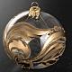 Christmas tree bauble, painted blown glass gold decorations 8cm s2