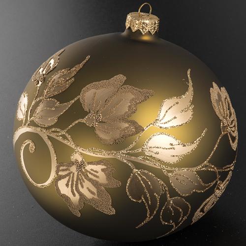 Kugel Weihnachtsbaum goldenes Glas gemalt 15 cm 3