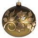 Kugel Weihnachtsbaum goldenes Glas gemalt 15 cm s1
