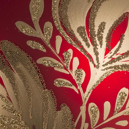 Décoration sapin rouge dorée 15cm 2