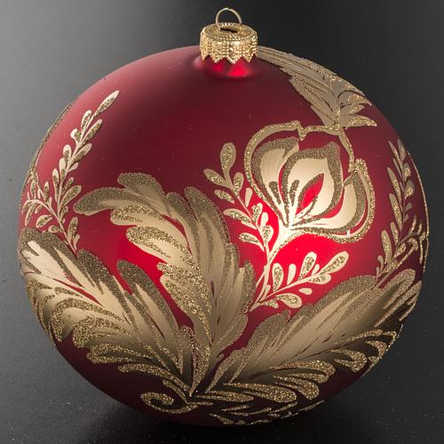 Décoration sapin rouge dorée 15cm 3