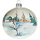 Palla per albero di Natale paesaggio innevato 10 cm s1