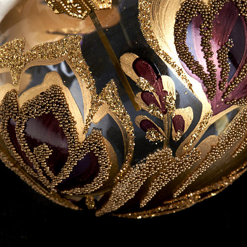 Palla per albero di Natale vetro oro fucsia 6 cm 3