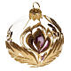 Palla per albero di Natale vetro oro fucsia 6 cm s1